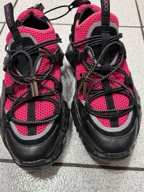 Jimmy Choo Kids Pink and Black Mesh Athletic Sneakers no box